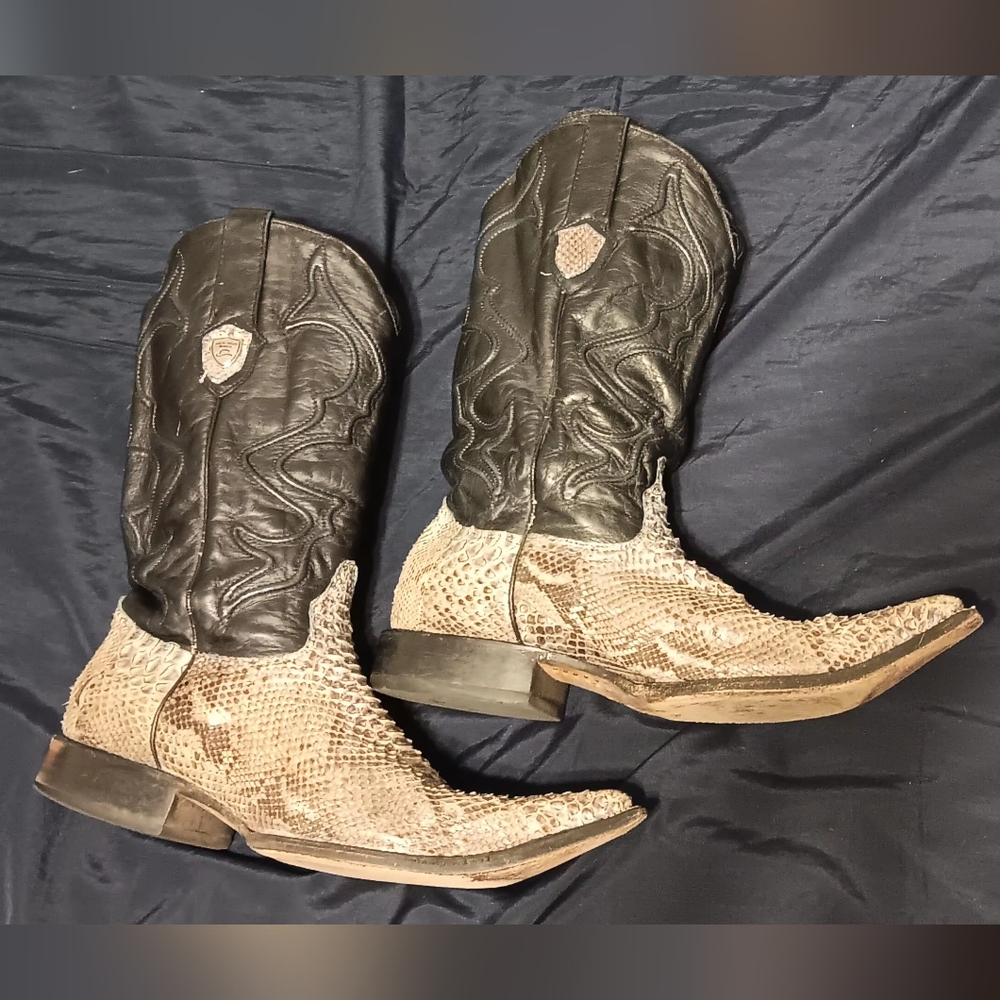 Genuine Python Wild West Western Pointed Cowboy B… - image 2